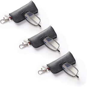 3 Pack pocket Folding Reading Glasses Blue Light Blocking Foldable Spring Hinge Readers for Women Men