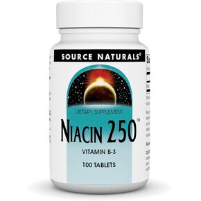 SOURCE NATURALS Niacin 250 Tablet, 100 Count