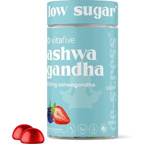 vitafive Ashwagandha Gummies with Vitamin B12 - Vegan, Gluten Free (50 Ct)