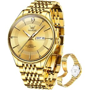 OLEVS Watches Men,Big Face Watches for Men,Stainless Steel Mens Watches,Mens Diamond Watches,Analog Quartz Mens Watches,Mens Day Date Watches,Waterproof Watches for Men,Relojes para Hombre