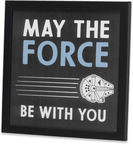 Disney Star Wars May The Force Be with You Framed Wood Wall Decor - Classic Star Wars Picture Featuring Darth Vader and Luke Skywalker in Saudi Arabia