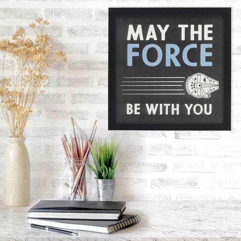 Disney Star Wars May The Force Be with You Framed Wood Wall Decor - Classic Star Wars Picture Featuring Darth Vader and Luke Skywalker in Saudi Arabia