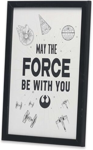 Disney Star Wars May The Force Be with You Framed Wood Wall Decor - Classic Star Wars Picture Featuring Darth Vader and Luke Skywalker in Saudi Arabia