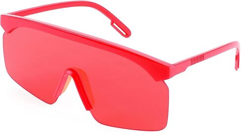 FEISEDY Square Flat Top Shield Oversize One-Piece Half-Rimless Sunglasses for Men Women B2766 in Saudi Arabia