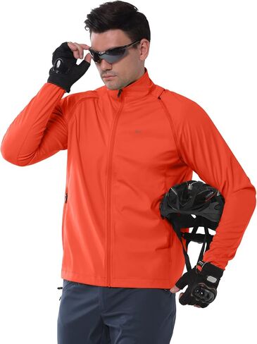 33,000ft Men's Cycling Jacket Long Sleeve, Waterproof Running Bike Vest Outerwear Reflective Windproof Sleeveless Jacket in Kuwait