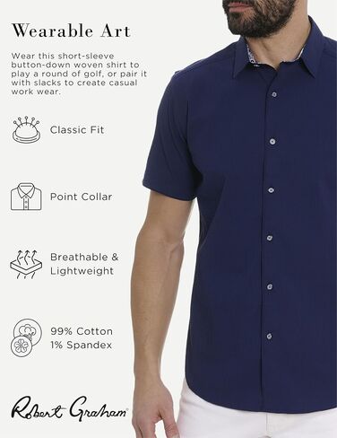 Robert Graham Men's Stetson Short Sleeve Woven Shirt in Saudi Arabia