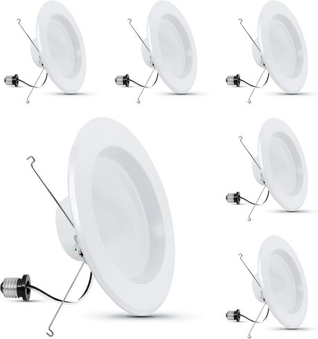 Feit Electric 5 Inch or 6 Inch LED Recessed Lighting Retrofit Downlights, 120 Watt Equivalent High Output, 2000 Lumen 5000K Daylight, Dimmable, 6 Pack LEDR56XHO/950CA/6 in Saudi Arabia