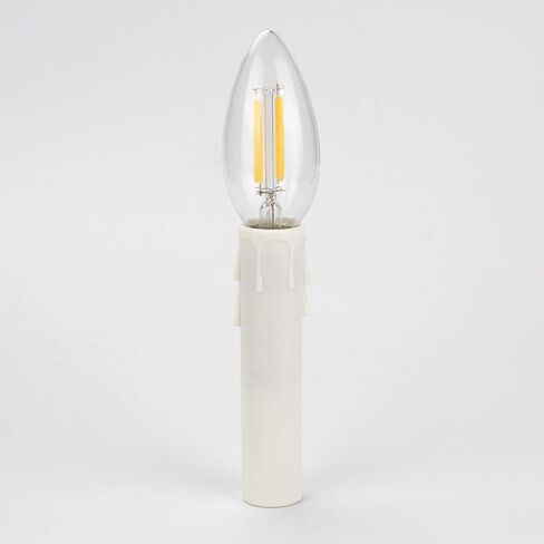 DiCUNO E12 Length Adjustable Bulb Socket, Candelabra Base Bulb Holder with Cardboard Insulator and Plastic Candle Cover Sleeves, 6-Pack in Saudi Arabia