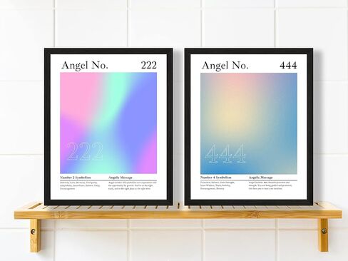 Roxbury Row Aura Poster Aesthetic, Angel Number Poster, Angel Wall Decor, Gradient Painting, Spiritual Posters, Posters & Prints (Set of 3 8x10 Unframed Prints, 2-4-8: Alignment, Protection, Balance) in Saudi Arabia