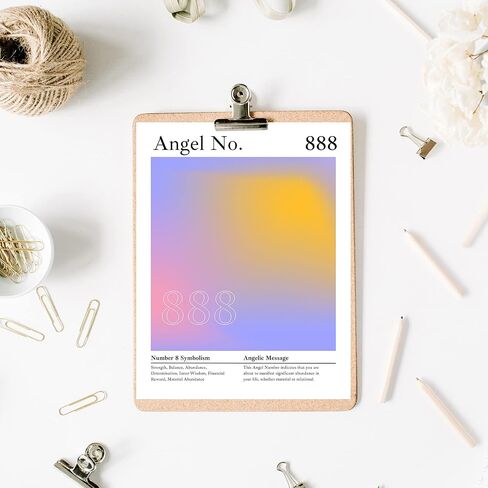 Roxbury Row Aura Poster Aesthetic, Angel Number Poster, Angel Wall Decor, Gradient Painting, Spiritual Posters, Posters & Prints (Set of 3 8x10 Unframed Prints, 2-4-8: Alignment, Protection, Balance) in Saudi Arabia