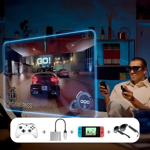 نظارات USB C إلى AR ومحول شحن، شحن وتشغيل، مناسبة للمحول، Steam Deck، iPhone 15 & Viture/Rokid/Xreal AR Glasses in Kuwait