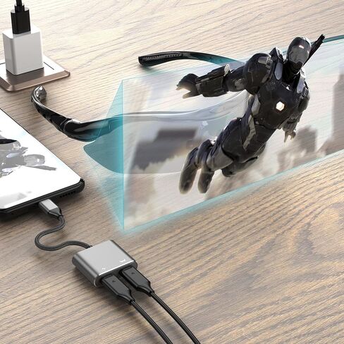 نظارات USB C إلى AR ومحول شحن، شحن وتشغيل، مناسبة للمحول، Steam Deck، iPhone 15 & Viture/Rokid/Xreal AR Glasses in Kuwait