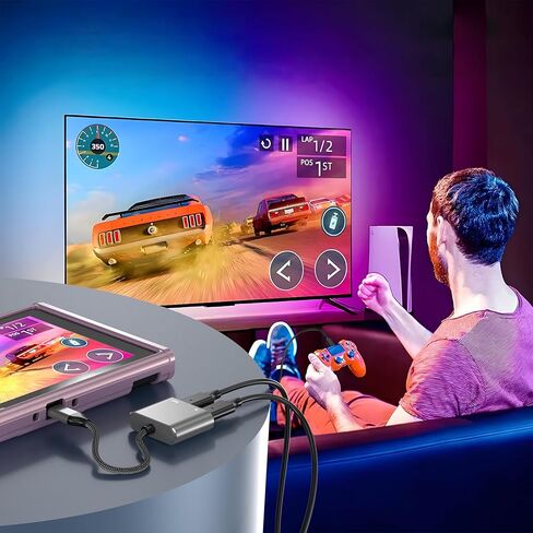 نظارات USB C إلى AR ومحول شحن، شحن وتشغيل، مناسبة للمحول، Steam Deck، iPhone 15 & Viture/Rokid/Xreal AR Glasses in Kuwait