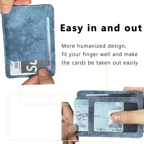 Hypotenuse Groove Slim Minimalist Front Pocket RFID Blocking Card Holder Wallet with D-Shackle for Men and Women in Saudi Arabia
