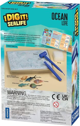 Thames & Kosmos I Dig It! Sealife – Ocean Life Excavation Kit | Explore Underwater Archaeology, Marine Biology | Dig Plastic Sea Creatures Out of a Plaster Block | Dust-free, Safe Educational Activity in Saudi Arabia