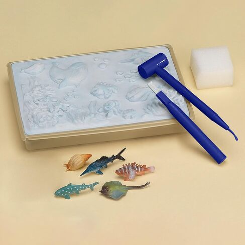 Thames & Kosmos I Dig It! Sealife – Ocean Life Excavation Kit | Explore Underwater Archaeology, Marine Biology | Dig Plastic Sea Creatures Out of a Plaster Block | Dust-free, Safe Educational Activity in Saudi Arabia