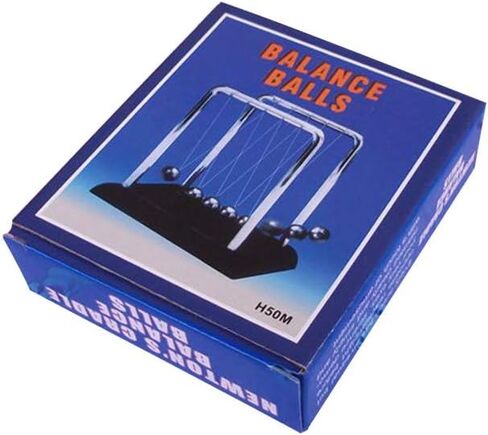 Newtons Cradle Balance Balls Metal Balance Ball Art in Motion Toy with Stainless Steel Frame and Solid Wooden Base (Black, Medium Size)… in Saudi Arabia