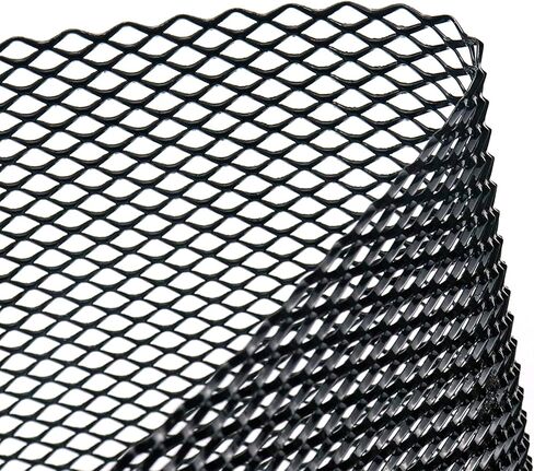 صفيحة شبكية لشواية السيارة مقاس 40 × 13 بوصة، بكرة شبكية متعددة الوظائف من سبائك الألومنيوم مطلية باللون الأسود، شبكات على شكل معيني مقاس 4 × 8 مم in Kuwait
