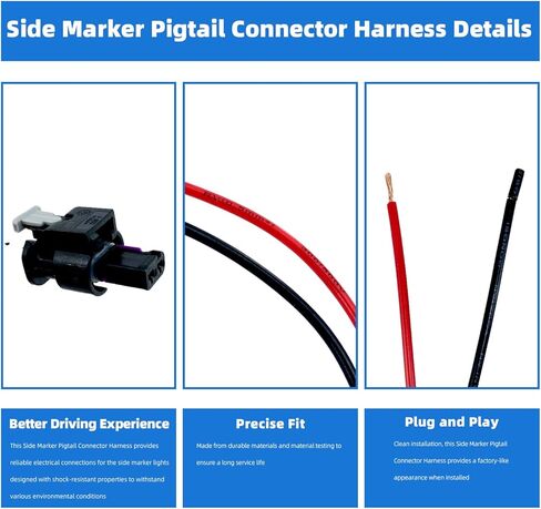 الجانب علامة ضفيرة موصل تسخير يناسب ل شاحن دودج 2015-2022 الجانب الذيل ضوء علامة الأسلاك موصل التوصيل كابل (2 حزمة) in Kuwait