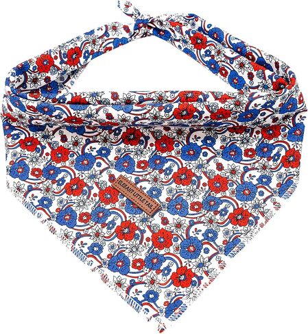 Elegant little tail Independence Day Dog Bandana, 1PC Washable Dog Scarf Female or Male Square Dog Bib Kerchief Scarf Adjustable Pet Bandana for Medium Large Dogs in Saudi Arabia