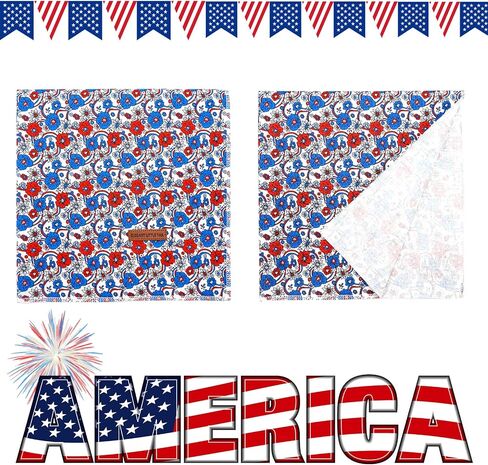 Elegant little tail Independence Day Dog Bandana, 1PC Washable Dog Scarf Female or Male Square Dog Bib Kerchief Scarf Adjustable Pet Bandana for Medium Large Dogs in Saudi Arabia