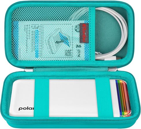 Carrying Case for Polaroid Hi-Print + Paper Bundle- 2nd Generation Bluetooth Connected 2x3 Pocket Photo Dye-Sub Printer, Photo Printer Travel Storage Cover Protective Bag, Green+Inside Green in Saudi Arabia