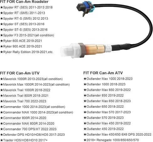 Oxygen Sensor 707600872 Compatible with Can-Am Roadster, Defender HD5 HD8 HD10,Commander 800R 1000R, Maverick 1000 800, 2018+ Outlander 1000 650 570 450,Renegade 1000 850 570 in Kuwait