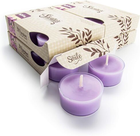 مجموعة كبيرة من شموع Tealight الفاخرة من اللافندر الإنجليزي النقي - معطرة للغاية بالزيوت العطرية والطبيعية - 24 مصباح شاي أرجواني - ضوء شموع جميل - صنع في الولايات المتحدة الأمريكية - مجموعة الزهور والزهور in Kuwait