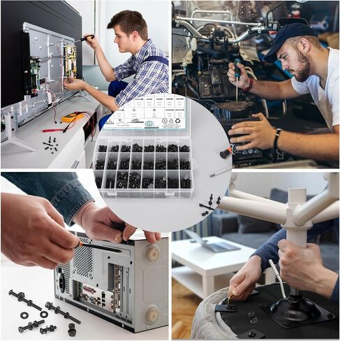 1773 Pcs M3 Screw Kit, M3 x 4-35MM Bolts and Nuts Assortment Metric Machine Screw Assortment 12.9&10.9 Alloy Steel Black Zinc Plated Hex Socket Button & Cap Head Screws in Saudi Arabia