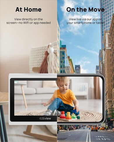 Video Baby Monitor, 2K WiFi Baby Camera Via Screen and App Control,Indoor Pet Camera,Night Vision,Lullabies,Cry Detection,Motion Detection,Temp & Humidity Sensor,Two Way Talk (lvory White) in Saudi Arabia