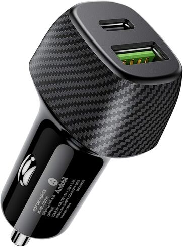 andobil 2024 شاحن سيارة USB C 38W محول سيارة ثنائي المنفذ [شحن سريع وQC 3.0] شاحن ولاعة سجائر، شاحن هاتف سيارة صغير متوافق مع iPhone 15 Pro Max Plus 14 Samsung Galaxy S23 iPad Pro in Kuwait