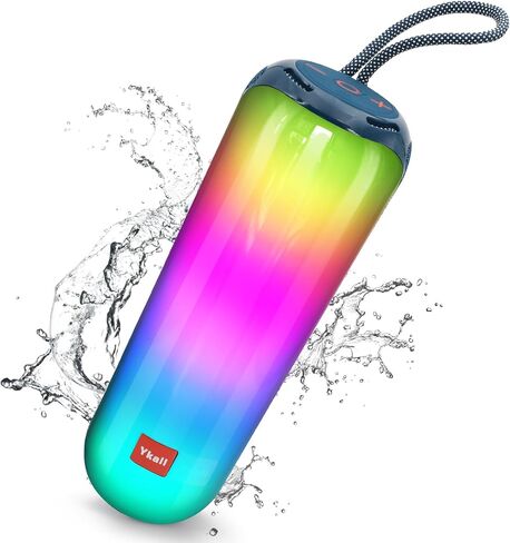 Bluetoooth Speaker, 20W Portable Wireless Speaker BT5.3, RGB Multi-Colors Rhythm Lights, TWS Pairing, 24H Playtime, IPX5 Waterproof supports FM Mode, TF, USB for Outdoor, Home, Party, Beach, Travel in Saudi Arabia