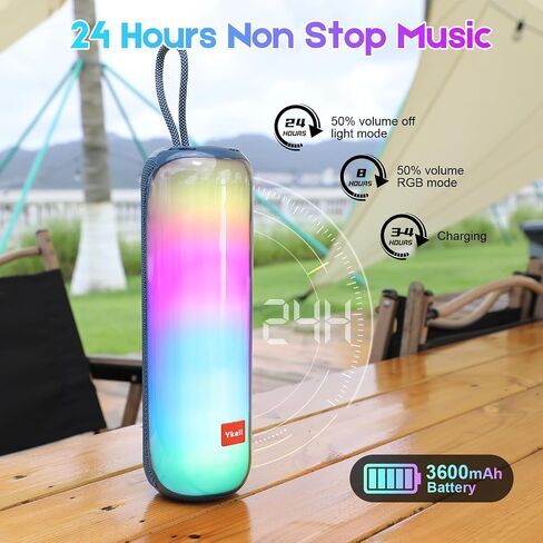Bluetoooth Speaker, 20W Portable Wireless Speaker BT5.3, RGB Multi-Colors Rhythm Lights, TWS Pairing, 24H Playtime, IPX5 Waterproof supports FM Mode, TF, USB for Outdoor, Home, Party, Beach, Travel in Saudi Arabia