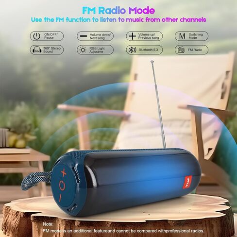 Bluetoooth Speaker, 20W Portable Wireless Speaker BT5.3, RGB Multi-Colors Rhythm Lights, TWS Pairing, 24H Playtime, IPX5 Waterproof supports FM Mode, TF, USB for Outdoor, Home, Party, Beach, Travel in Saudi Arabia