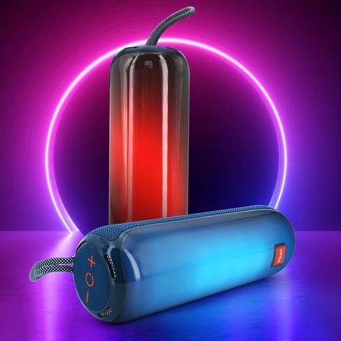 Bluetoooth Speaker, 20W Portable Wireless Speaker BT5.3, RGB Multi-Colors Rhythm Lights, TWS Pairing, 24H Playtime, IPX5 Waterproof supports FM Mode, TF, USB for Outdoor, Home, Party, Beach, Travel in Saudi Arabia