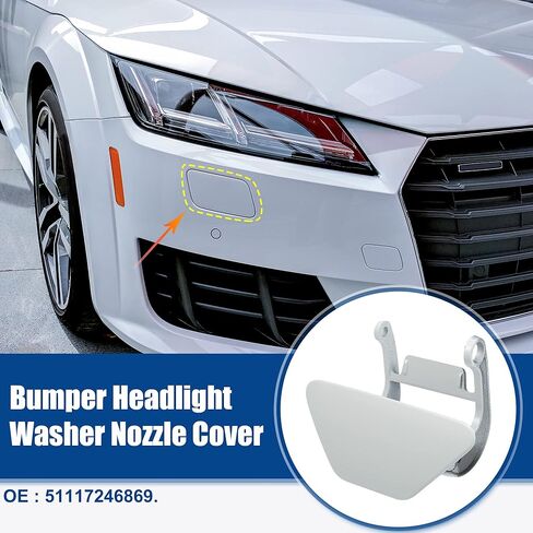 ACROPIX Left Bumper Headlamp Headlight Washer Spray Nozzle Cover Cap Fit for BMW 5 Series F10 - Pack of 1 White in Saudi Arabia
