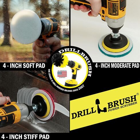 Household Cleaning Power Scrubber for Cordless Drill- Electric Spin Scrubber Cleaning Brush Set - Grill Brush and Pad Cleaning Set - Rust Remover - Griddle Cleaning Kit - Backyard Accessories Cleaner in Saudi Arabia