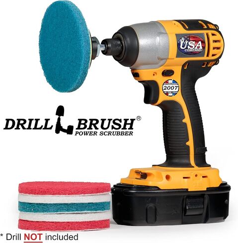 Household Cleaning Power Scrubber for Cordless Drill- Electric Spin Scrubber Cleaning Brush Set - Grill Brush and Pad Cleaning Set - Rust Remover - Griddle Cleaning Kit - Backyard Accessories Cleaner in Saudi Arabia