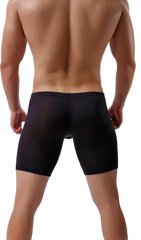 IKINGSKY Men's Long Leg Boxer No Ride Up Underwear Seamless Front Trunks Stretch Mens Underpanties Great for Sport in Saudi Arabia