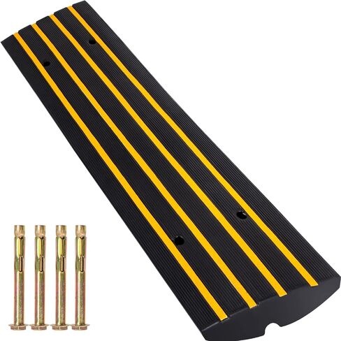 Happybuy Rubber Driveway Curb Ramps 1 Pack, 33069lbs Capacity Heavy Duty Car Ramp, 2.6 Inch High Cable Cover Curbside Bridge Ramp for Loading Dock Garage Sidewalk in Saudi Arabia