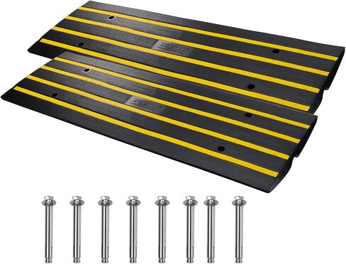 Happybuy Rubber Driveway Curb Ramps 1 Pack, 33069lbs Capacity Heavy Duty Car Ramp, 2.6 Inch High Cable Cover Curbside Bridge Ramp for Loading Dock Garage Sidewalk in Saudi Arabia