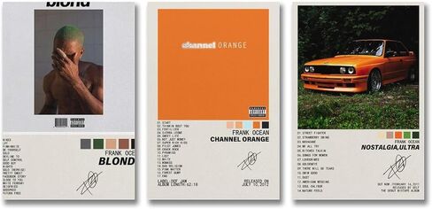 YJLYQF Posters 3 PackMusic Album Cover Poster Frank Ocean Poster Blonde Nostalgia, Ultra Channel Orange Canvas Room Aesthetic Holiday Gifts Bedroom Decor Wall Art Home 08x12inch(20x30cm)-3pcs Style in Saudi Arabia
