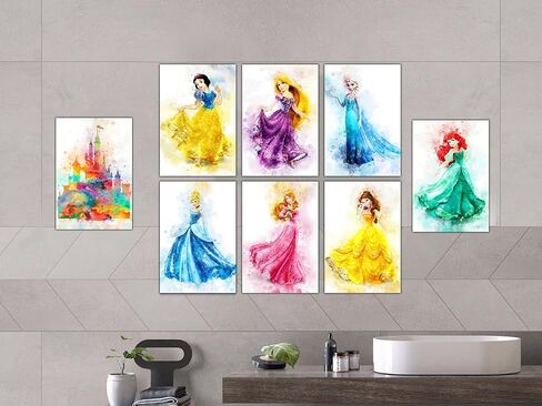 ملصقات الأميرة كايديهارا كازوها 8 قطع بألوان مائية لتزيين غرفة الأميرة الجنية ملصق فني جداري مطبوع لغرفة الفتيات 11.5 بوصة × 16.5 بوصة in Saudi Arabia