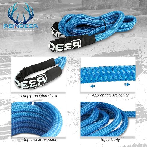 الرنة 7/8 '' 20 '28500 رطل الانتعاش حبل سحب حزام 7/8 بوصة 20 قدم حبل الانتعاش العاجل على الطرق الوعرة الانتعاش في حالات الطوارئ ل ATV UTV شاحنة الثلج شاحنة فان جيب مقطورة الثقيلة in Kuwait