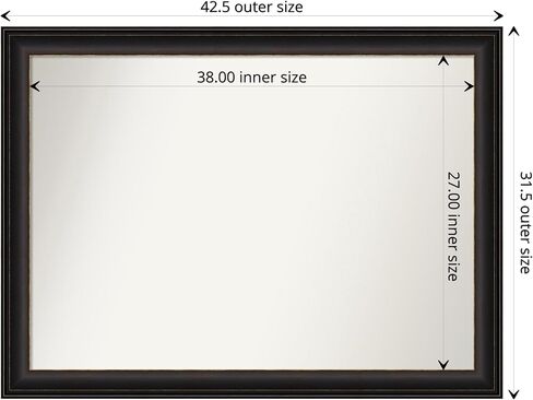 Amanti Art Bathroom Mirror, Accent Bronze Wall Mirror for use as Bathroom Vanity Mirror Over Sink (29 x 23 in.) Non-Beveled Mirror, Bronze Mirror, Traditional Mirror from WI, USA in Saudi Arabia
