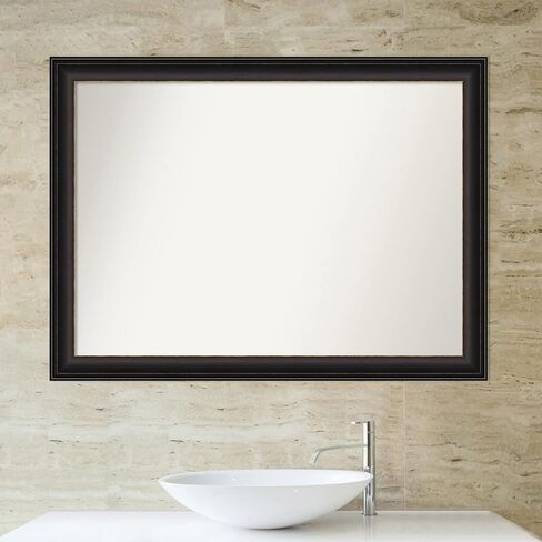 Amanti Art Bathroom Mirror, Accent Bronze Wall Mirror for use as Bathroom Vanity Mirror Over Sink (29 x 23 in.) Non-Beveled Mirror, Bronze Mirror, Traditional Mirror from WI, USA in Saudi Arabia