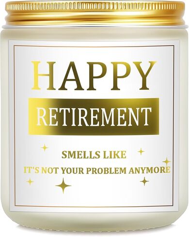 هدايا شمعة التقاعد السعيدة، هدايا التقاعد للنساء والرجال، هدايا التقاعد المضحكة لزملاء العمل والأصدقاء والمعلم والرئيس والممرضة والطبيب، شمعة معطرة باللافندر مصنوعة يدويًا بوزن 7 أونصة in Kuwait