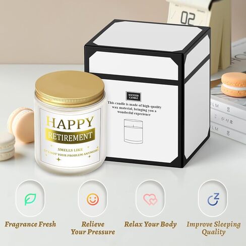 هدايا شمعة التقاعد السعيدة، هدايا التقاعد للنساء والرجال، هدايا التقاعد المضحكة لزملاء العمل والأصدقاء والمعلم والرئيس والممرضة والطبيب، شمعة معطرة باللافندر مصنوعة يدويًا بوزن 7 أونصة in Kuwait