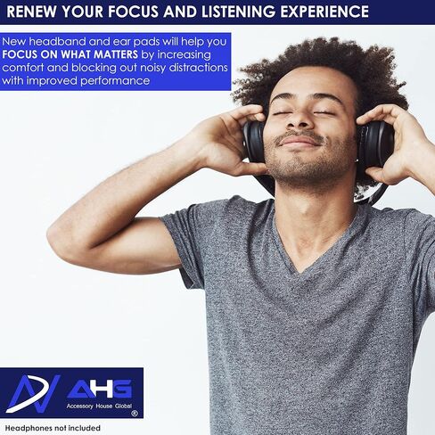 AHG Replacement QC15 Ear Pads & QC15 Headband Pad Compatible with Bose QuietComfort 15 (QC15) & QuietComfort 2 (QC2) Headphones - Soft, Great Comfort + Durability, Protein Leather (Black) in Kuwait