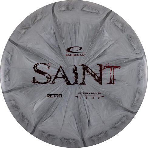 Latitude 64 Retro Burst Saint Disc Golf Distance Driver | سائق مسافة الجولف الفريسبي | 170 جرام زائد | مناسب للمبتدئين وسهل رمي قرص الجولف | سوف يختلف لون الختم ونمط الانفجار in Saudi Arabia
